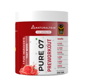 NATURALTEIN Pure 07 Preworkout Supplement Powder – Watermelon Flavour 200gm
