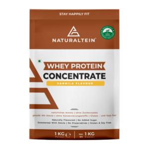Natural Whey Protein Concentrate – Vanilla- 1Kg (Naturally Flavoured, GMO Free, Gluten Free, 23.1g Protein)
